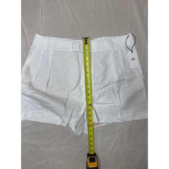 7 For All Mankind Linen Pleated Shorts - Picture 2 of 8